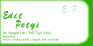 edit petyi business card